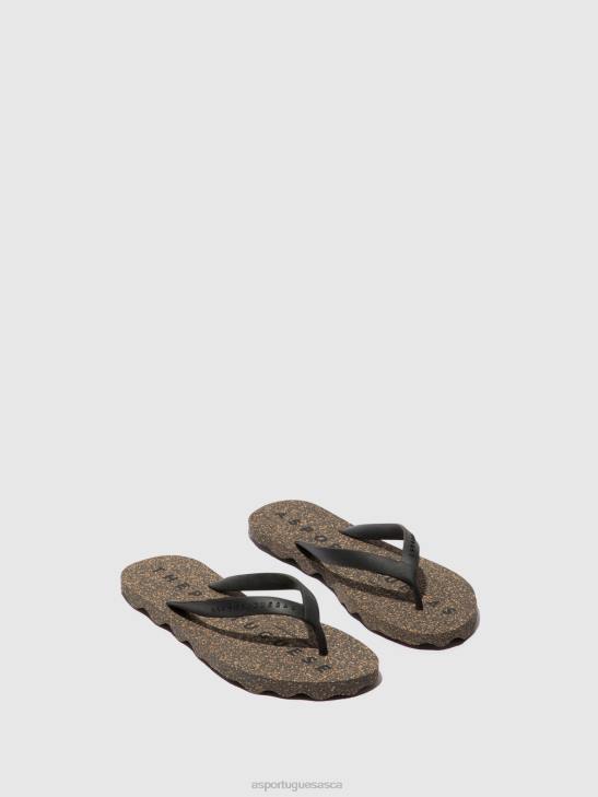 Asportuguesas Flip-Flops Men BLACK & BLACK STRAP BEACH FLIP-FLOPS BASE 226H169