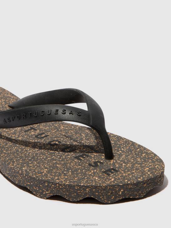 Asportuguesas Flip-Flops Men BLACK & BLACK STRAP BEACH FLIP-FLOPS BASE 226H169