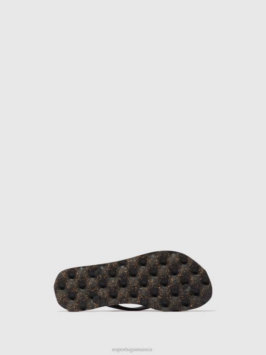 Asportuguesas Flip-Flops Men BLACK & BLACK STRAP BEACH FLIP-FLOPS TURTLE 226H172