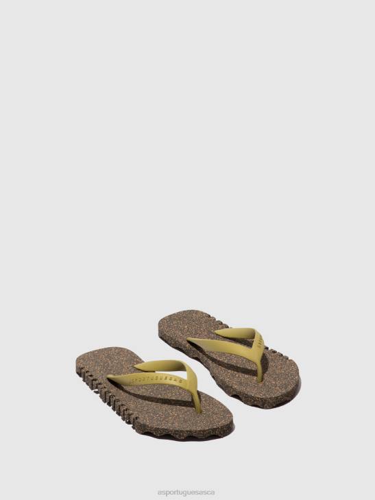 Asportuguesas Flip-Flops Men BLACK & MLT. GOLD STRAP BEACH FLIP-FLOPS BUMPY 226H175
