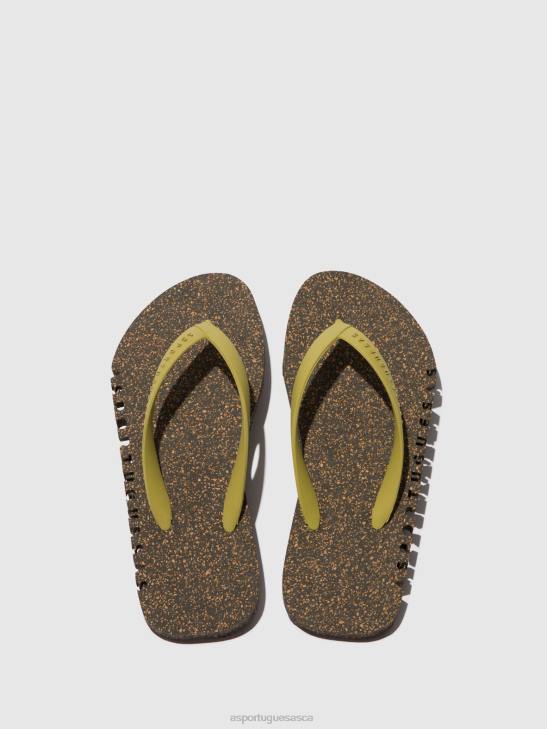 Asportuguesas Flip-Flops Men BLACK & MLT. GOLD STRAP BEACH FLIP-FLOPS BUMPY 226H175