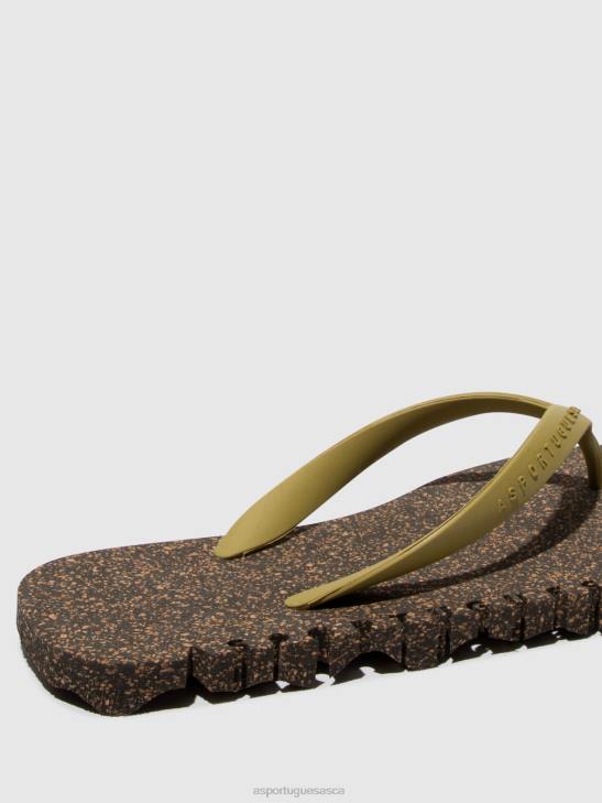 Asportuguesas Flip-Flops Men BLACK & MLT. GOLD STRAP BEACH FLIP-FLOPS BUMPY 226H175