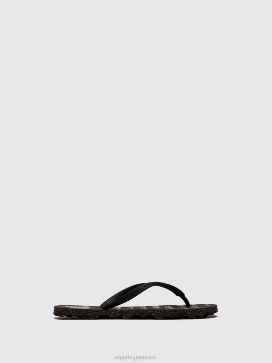 Asportuguesas Flip-Flops Men BLACK RUBBER STRAP BEACH FLIP-FLOPS TURTLE 226H171