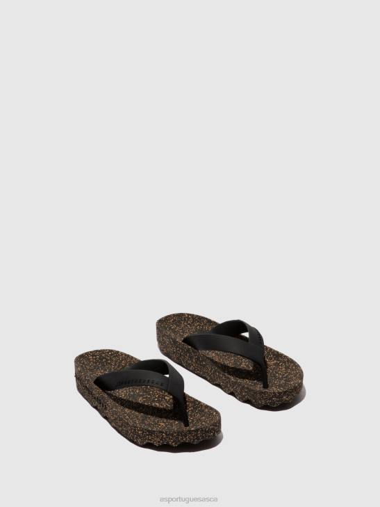 Asportuguesas Flip-Flops Men BLACK RUBBER STRAP CASUAL FLIP-FLOPS FEEL 226H173