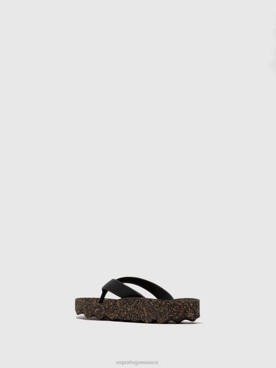 Asportuguesas Flip-Flops Men BLACK RUBBER STRAP CASUAL FLIP-FLOPS FEEL 226H173