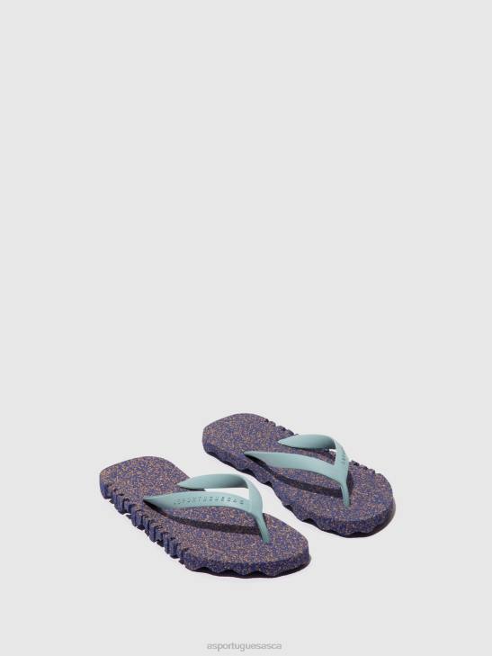 Asportuguesas Flip-Flops Men BLUE & CLOUD STRAP BEACH FLIP-FLOPS BUMPY 226H181
