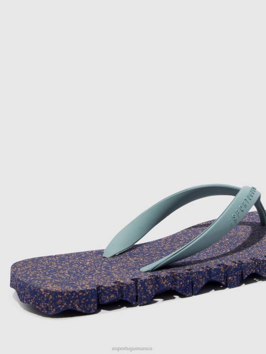 Asportuguesas Flip-Flops Men BLUE & CLOUD STRAP BEACH FLIP-FLOPS BUMPY 226H181