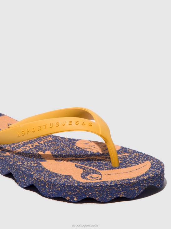Asportuguesas Flip-Flops Men BLUE & YELLOW STRAP BEACH FLIP-FLOPS AMAZONIA 226H176