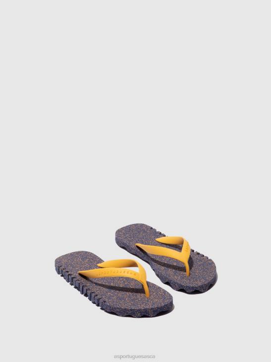 Asportuguesas Flip-Flops Men BLUE & YELLOW STRAP BEACH FLIP-FLOPS BUMPY 226H174
