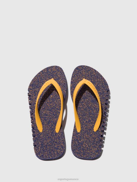 Asportuguesas Flip-Flops Men BLUE & YELLOW STRAP BEACH FLIP-FLOPS BUMPY 226H174