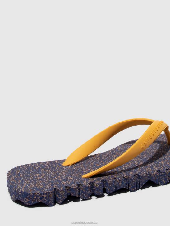 Asportuguesas Flip-Flops Men BLUE & YELLOW STRAP BEACH FLIP-FLOPS BUMPY 226H174