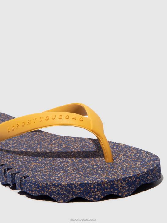 Asportuguesas Flip-Flops Men BLUE & YELLOW STRAP BEACH FLIP-FLOPS BUMPY 226H174