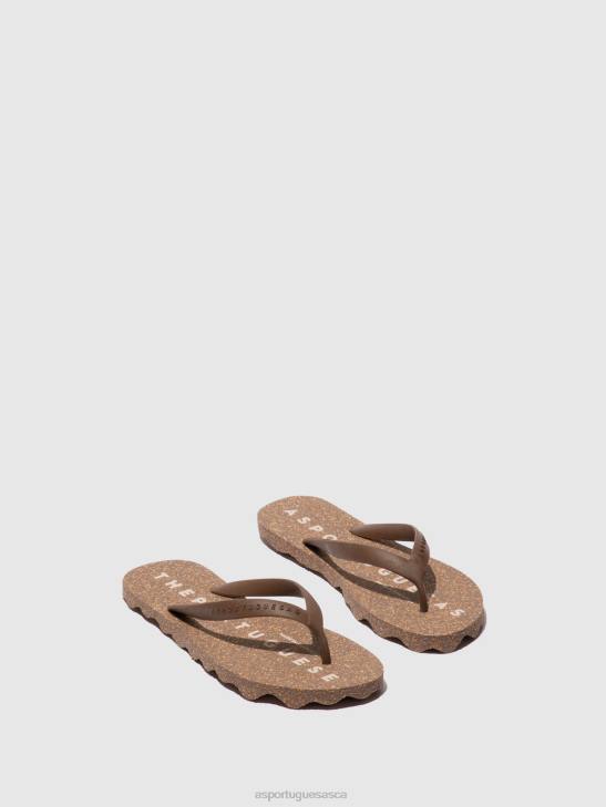 Asportuguesas Flip-Flops Men BROWN & BROWN STRAP BEACH FLIP-FLOPS BASE 226H170