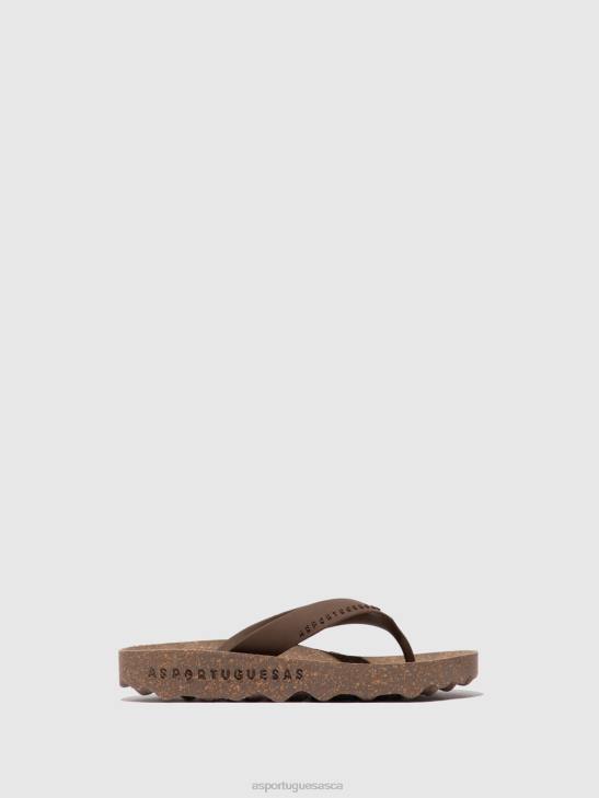 Asportuguesas Flip-Flops Men BROWN RUBBER STRAP CASUAL FLIP-FLOPS FEEL 226H177