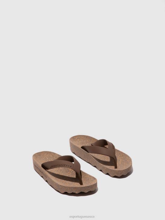 Asportuguesas Flip-Flops Men BROWN RUBBER STRAP CASUAL FLIP-FLOPS FEEL 226H177