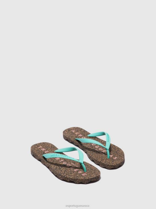 Asportuguesas Flip-Flops Men GREEN RUBBER STRAP BEACH FLIP-FLOPS BASE 226H182