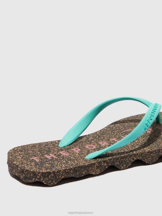 Asportuguesas Flip-Flops Men GREEN RUBBER STRAP BEACH FLIP-FLOPS BASE 226H182