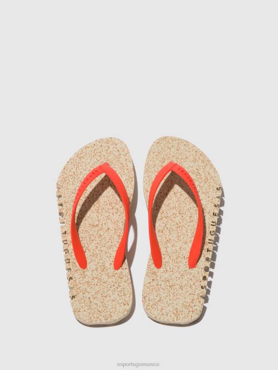 Asportuguesas Flip-Flops Men NATURAL & RED STRAP BEACH FLIP-FLOPS BUMPY 226H184