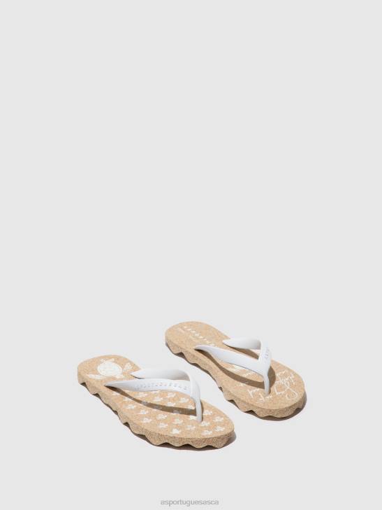 Asportuguesas Flip-Flops Men NATURAL & WHITE STRAP BEACH FLIP-FLOPS TURTLE 226H185