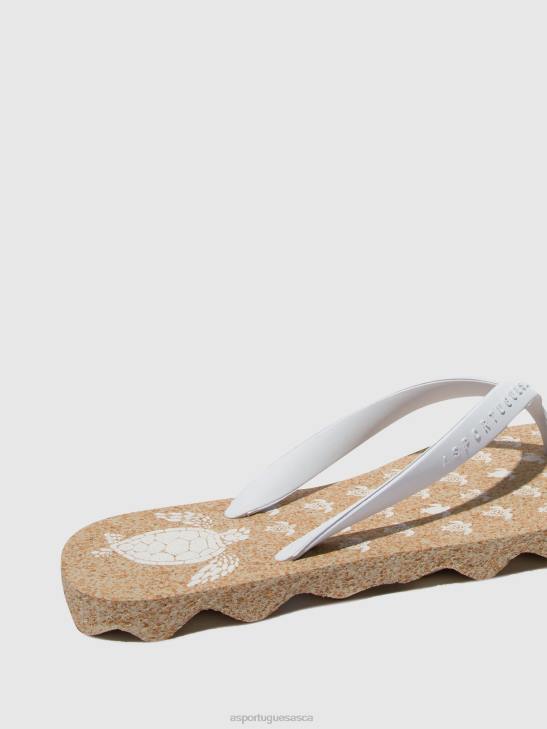 Asportuguesas Flip-Flops Men NATURAL & WHITE STRAP BEACH FLIP-FLOPS TURTLE 226H185