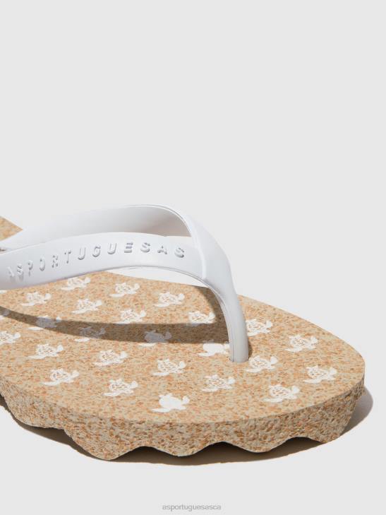 Asportuguesas Flip-Flops Men NATURAL & WHITE STRAP BEACH FLIP-FLOPS TURTLE 226H185