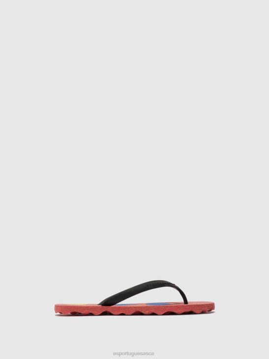 Asportuguesas Flip-Flops Men RED & BLACK STRAP BEACH FLIP-FLOPS CORALS 226H179