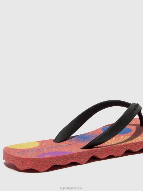 Asportuguesas Flip-Flops Men RED & BLACK STRAP BEACH FLIP-FLOPS CORALS 226H179