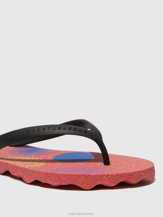 Asportuguesas Flip-Flops Men RED & BLACK STRAP BEACH FLIP-FLOPS CORALS 226H179