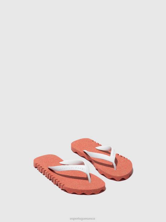 Asportuguesas Flip-Flops Men RED & WHITE STRAP BEACH FLIP-FLOPS BUMPY 226H183