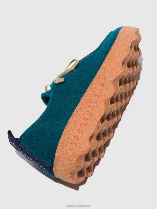 Asportuguesas Shoes Men PEACOCK BLUE LACE-UP SHOES CHAT 226H199