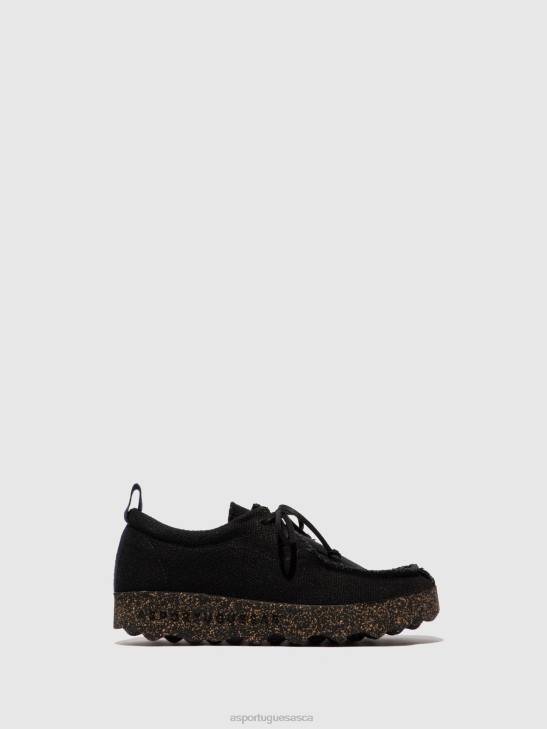 Asportuguesas Trainers Men BLACK RECYCLED LINEN LACE-UP TRAINERS CHAT 226H198