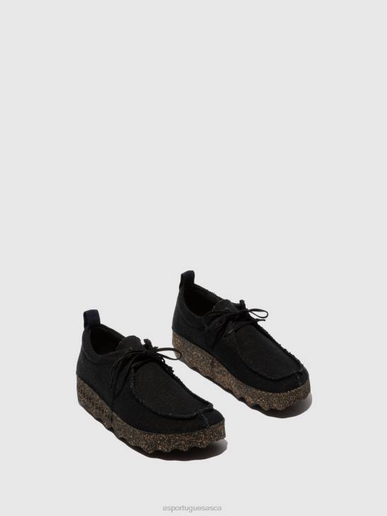 Asportuguesas Trainers Men BLACK RECYCLED LINEN LACE-UP TRAINERS CHAT 226H198