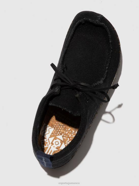 Asportuguesas Trainers Men BLACK RECYCLED LINEN LACE-UP TRAINERS CHAT 226H198