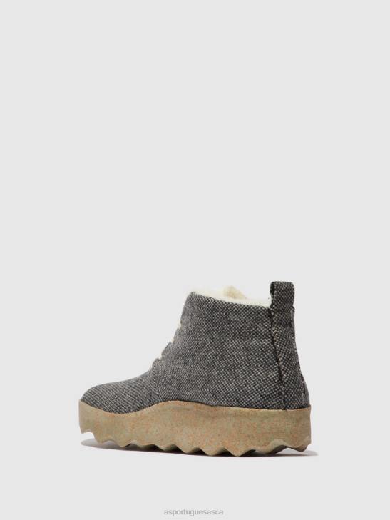 Asportuguesas Boots Women ANTHRACITE LACE-UP ANKLE BOOTS CAKE 226H159
