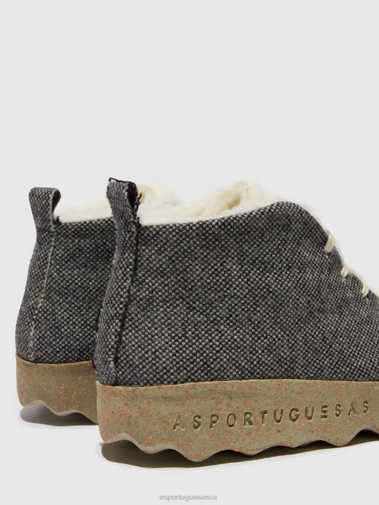 Asportuguesas Boots Women ANTHRACITE LACE-UP ANKLE BOOTS CAKE 226H159