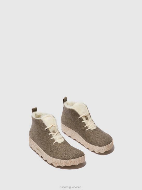 Asportuguesas Boots Women BROWN LACE-UP ANKLE BOOTS CAKE 226H161