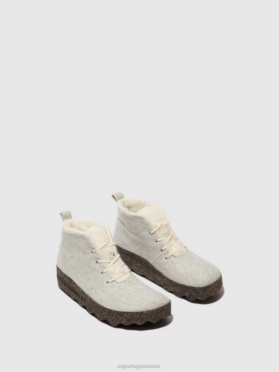 Asportuguesas Boots Women WHITE LACE-UP ANKLE BOOTS CAKE 226H166