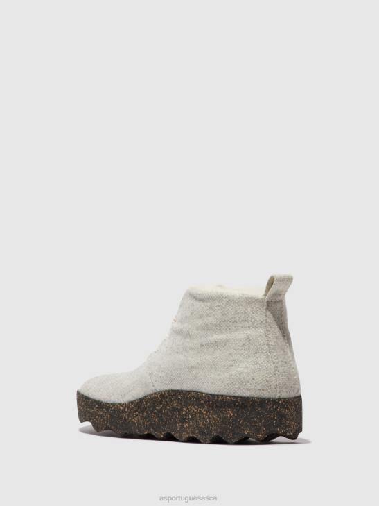 Asportuguesas Boots Women WHITE LACE-UP ANKLE BOOTS CAKE 226H166