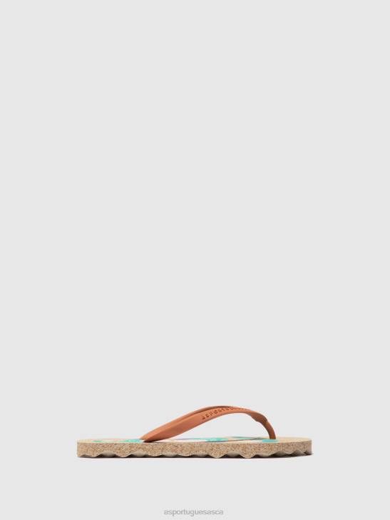 Asportuguesas Flip-Flops Women BROWN RUBBER STRAP BEACH FLIP-FLOPS OAKTREES 226H2