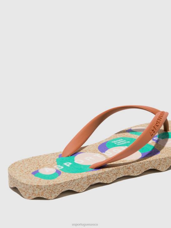 Asportuguesas Flip-Flops Women BROWN RUBBER STRAP BEACH FLIP-FLOPS OAKTREES 226H2