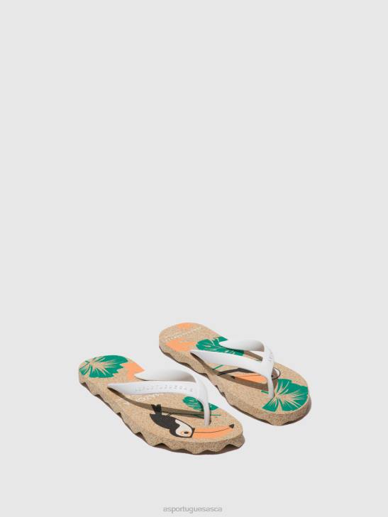 Asportuguesas Flip-Flops Women NATURAL & WHITE STRAP BEACH FLIP-FLOPS AMAZONIA 226H5