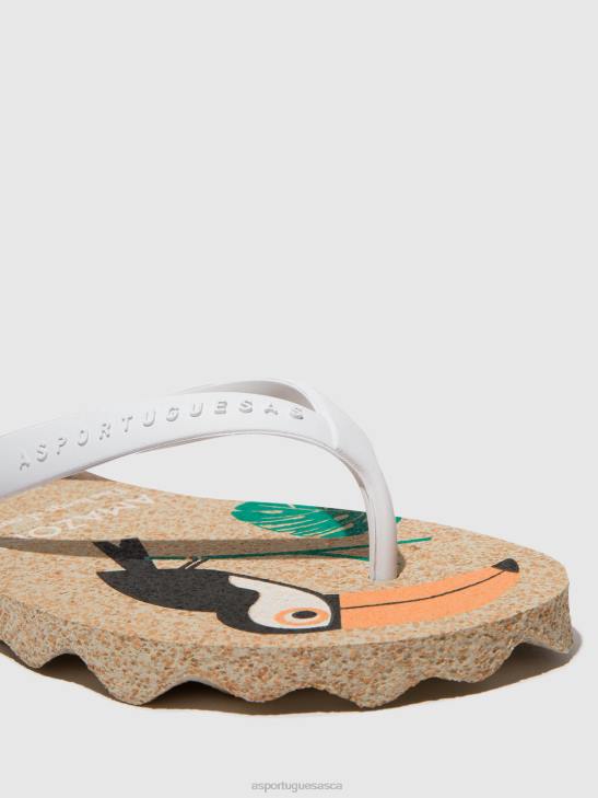Asportuguesas Flip-Flops Women NATURAL & WHITE STRAP BEACH FLIP-FLOPS AMAZONIA 226H5