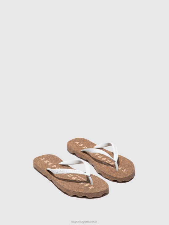 Asportuguesas Flip-Flops Women WHITE & RUBBER STRAP BEACH FLIP-FLOPS BASE 226H4