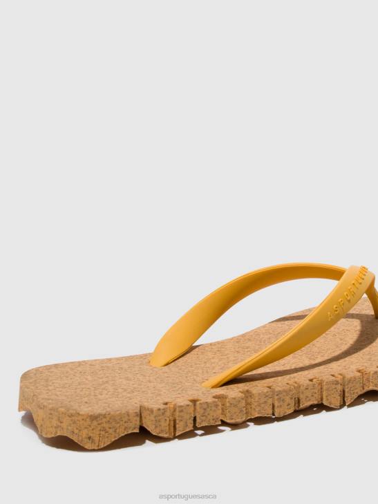 Asportuguesas Flip-Flops Women YELLOW & YELLOW STRAP BEACH FLIP-FLOPS BUMPY 226H1