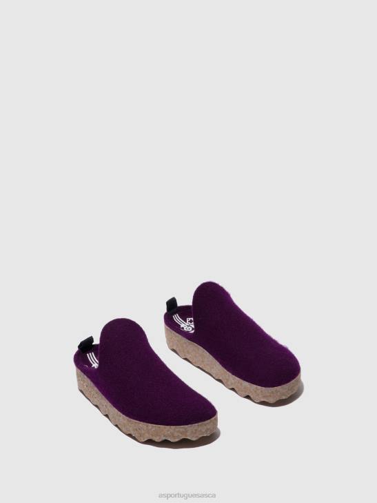 Asportuguesas Mules Women DARK PURPLE ROUND TOE MULES COME 226H125