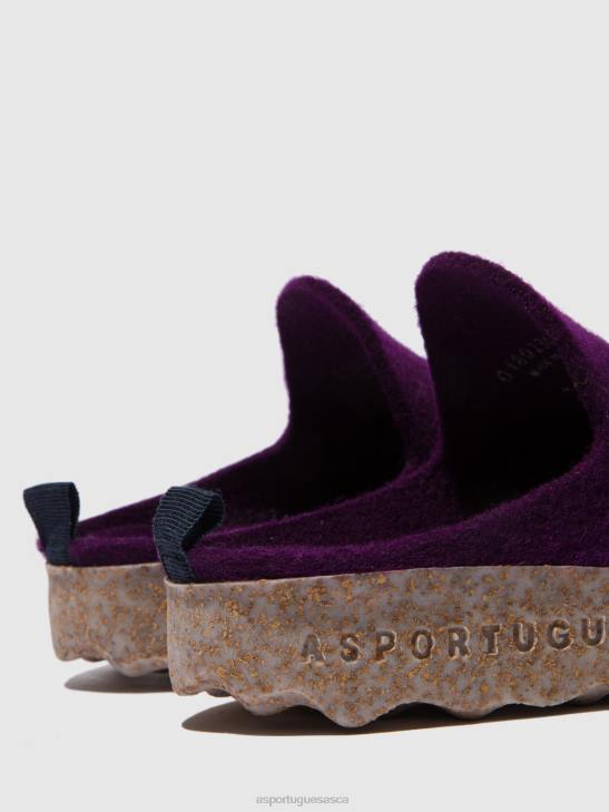 Asportuguesas Mules Women DARK PURPLE ROUND TOE MULES COME 226H125