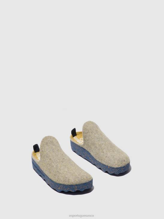 Asportuguesas Mules Women GREY YELLOW ROUND TOE MULES COME 226H135
