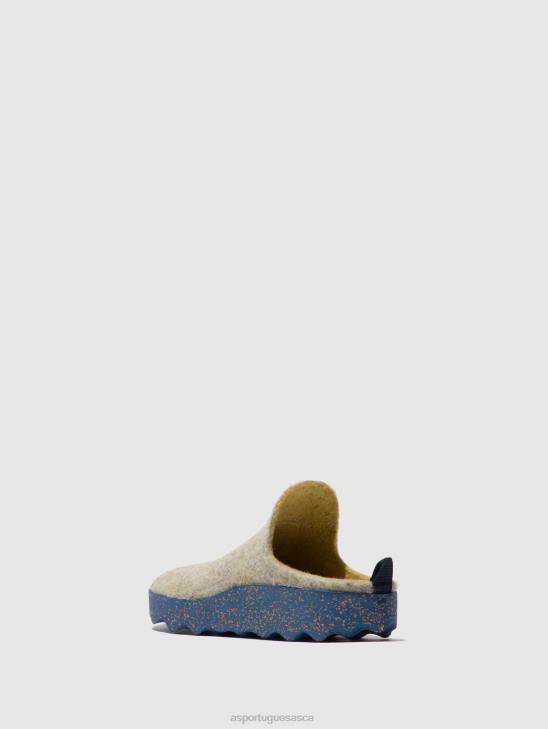 Asportuguesas Mules Women GREY YELLOW ROUND TOE MULES COME 226H135