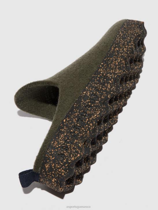 Asportuguesas Mules Women MILITARY GREEN ROUND TOE MULES COME 226H124