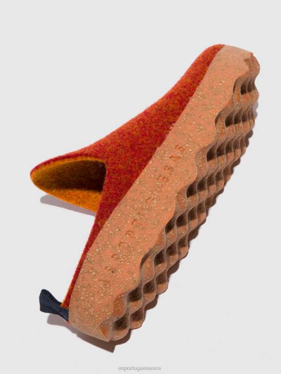 Asportuguesas Mules Women RED ORANGE ROUND TOE MULES COME 226H122